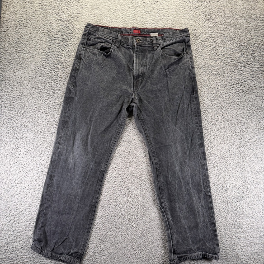 Sean John Hamilton Jeans Mens 38x32 Black Cotton Denim Straight Relaxed Workwear